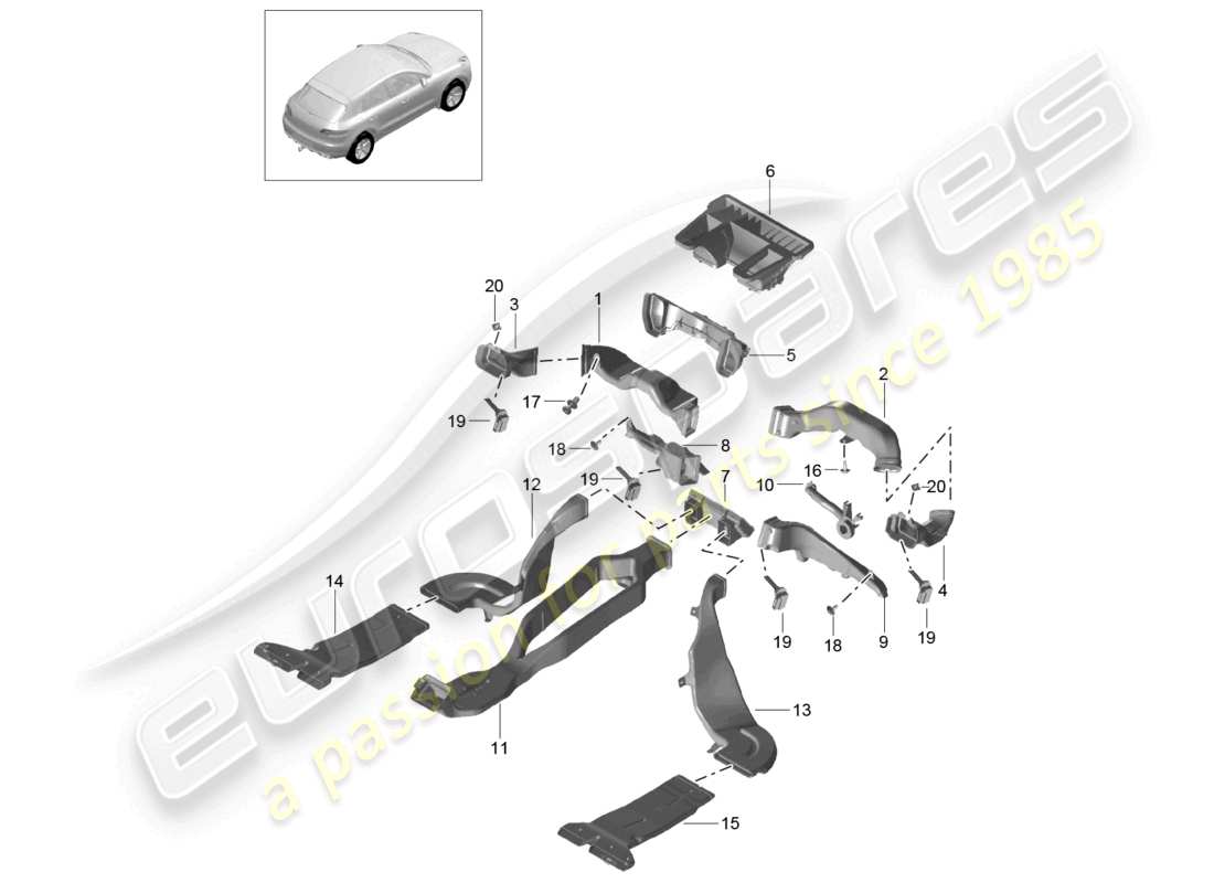 a part diagram from the porsche 2017 (macan) parts catalogue