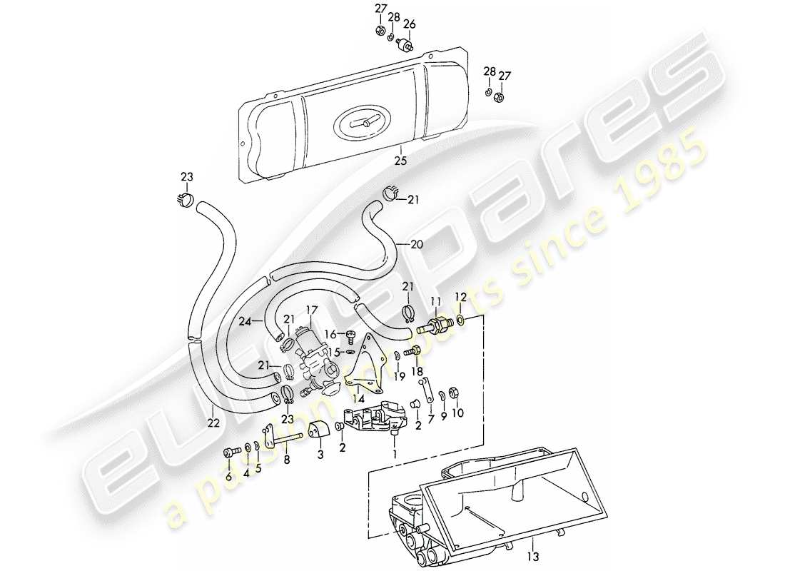 a part diagram from the porsche 1972 (911) parts catalogue