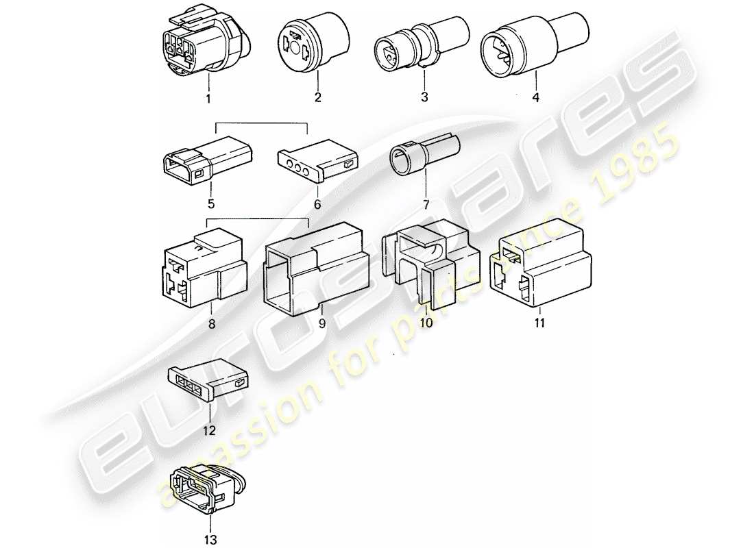 porsche 1974 (911) connector housing part diagram