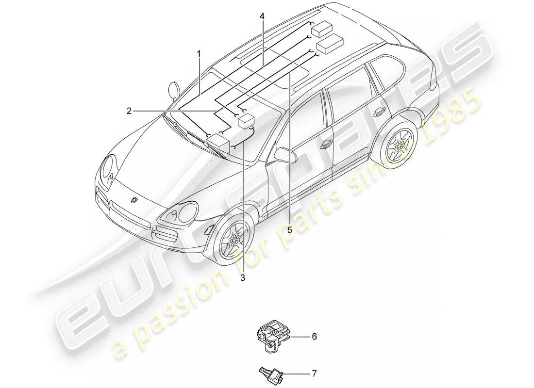 porsche 2004 (cayenne e1 9pa) fibre optic wave conductor d - mj 2005>> parts diagram