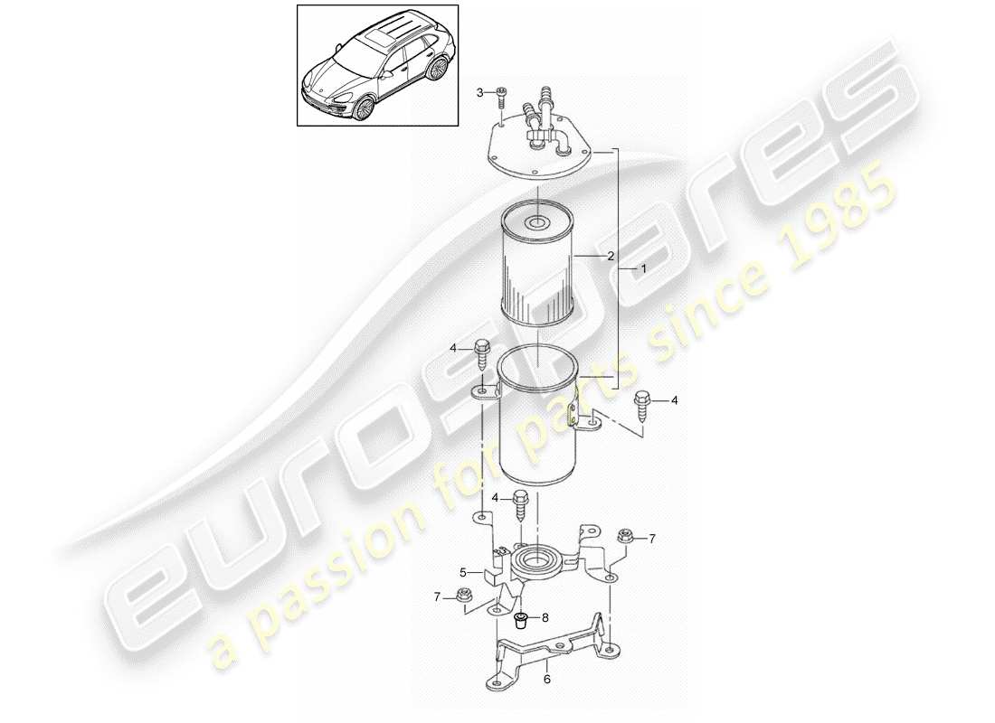 porsche cayenne e2 (2018) fuel system parts diagram