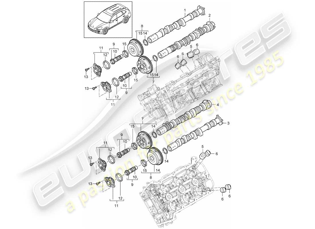 porsche 2018 (cayenne e2 92a) camshaft part diagram