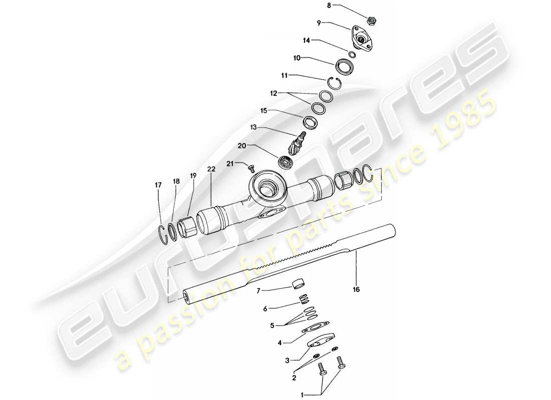 porsche 1976 (914) steering gear - repair material part diagram