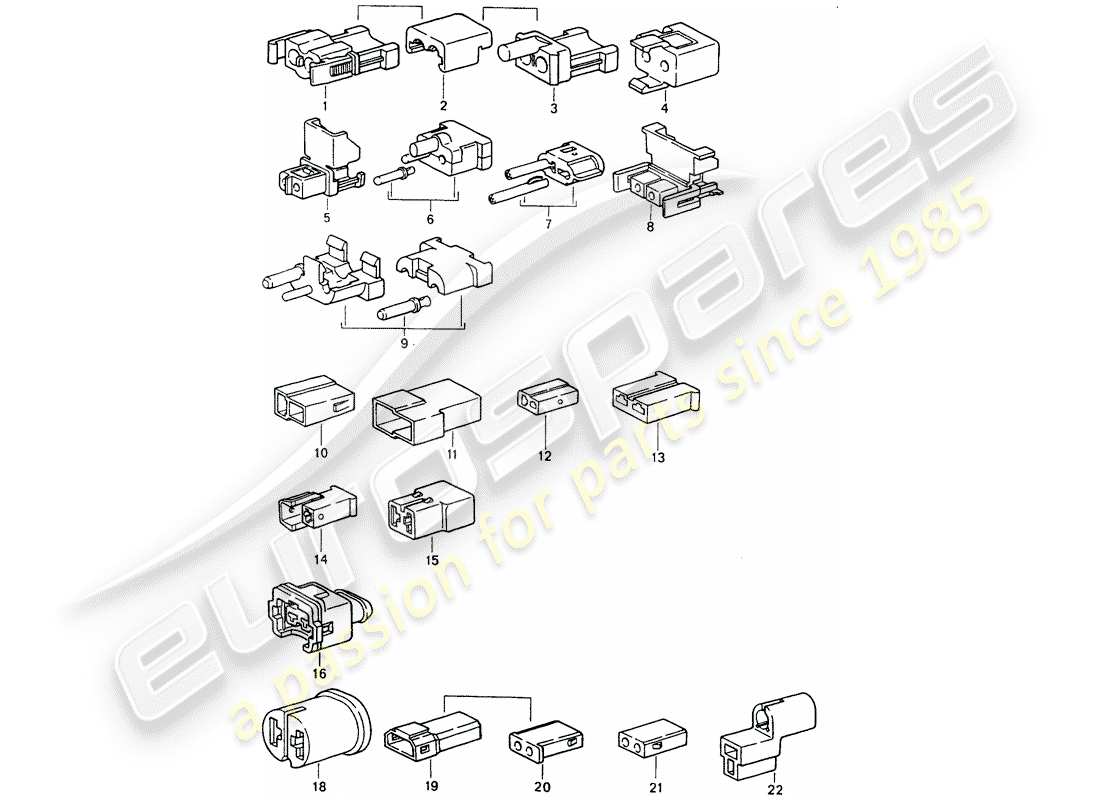 porsche 1993 (964) connector housing parts diagram
