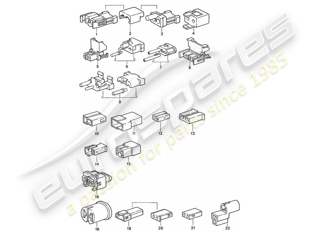 porsche 1991 (944) connector housing part diagram