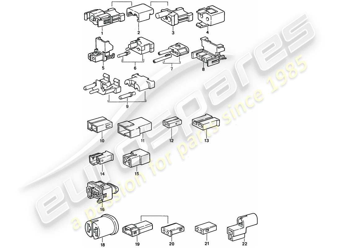 porsche 1992 (968) connector housing part diagram