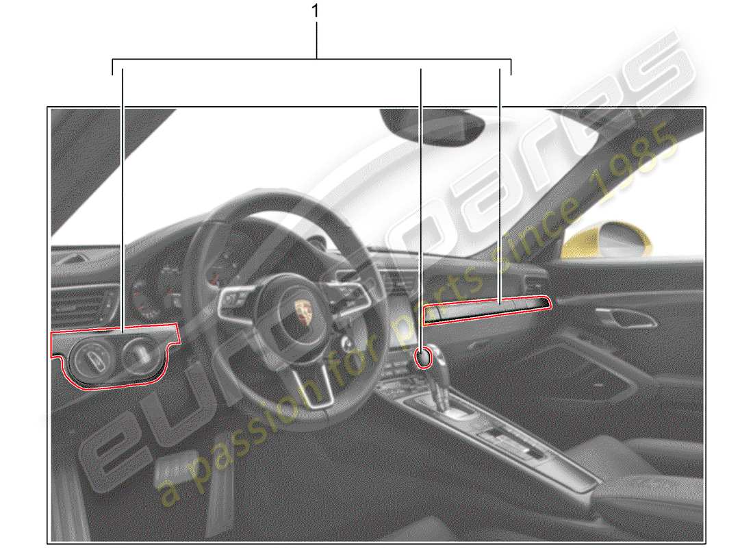 porsche 2017 (tequipment 98x/99x) installation kit parts diagram