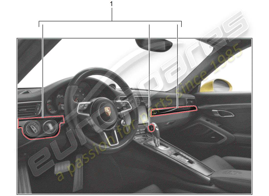 porsche 2017 (tequipment 98x/99x) installation kit parts diagram