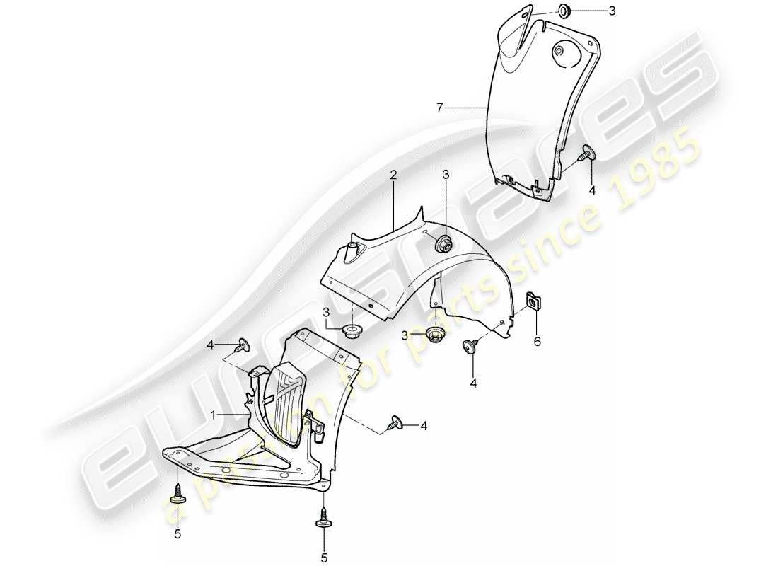 porsche 2010 (997-2) trims parts diagram