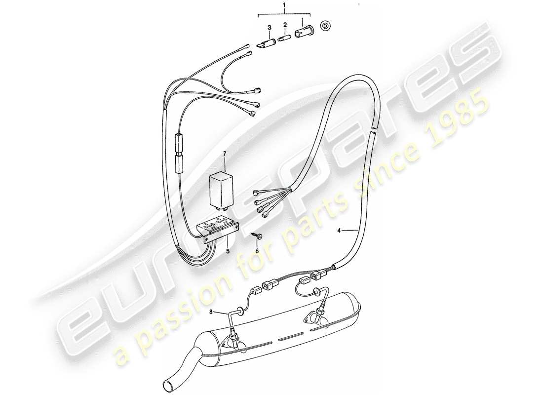 porsche 1976 (911) exhaust gas - temperature monitoring part diagram