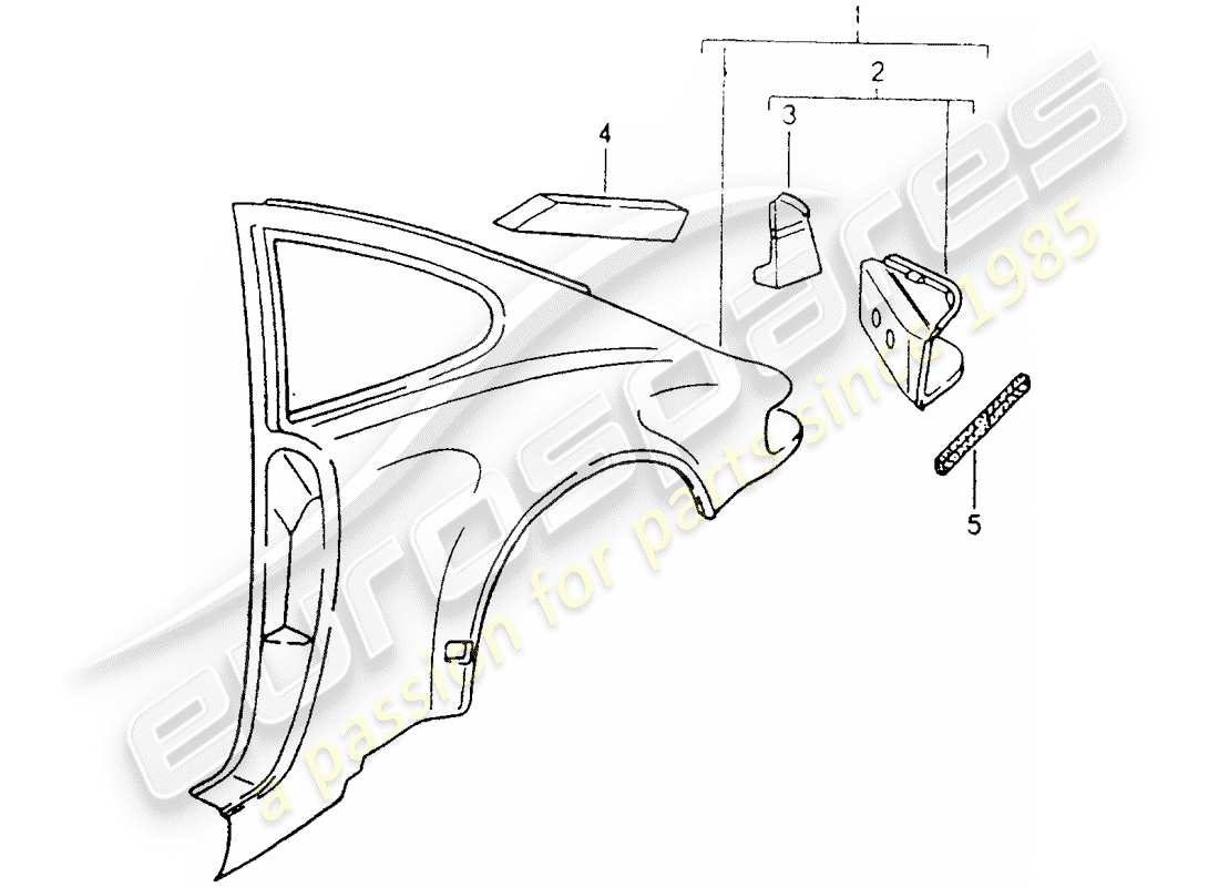 porsche 1993 (964) exterior panelling parts diagram