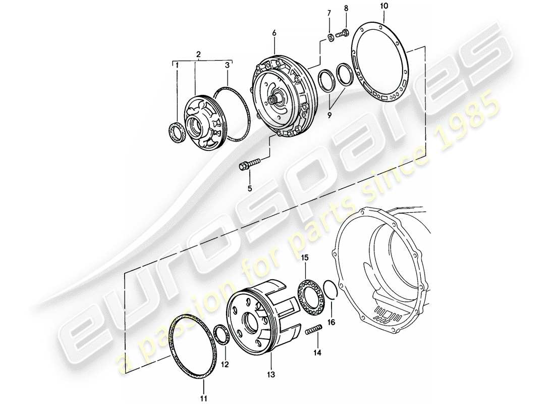porsche 1984 (928) automatic transmission - primary pump parts diagram