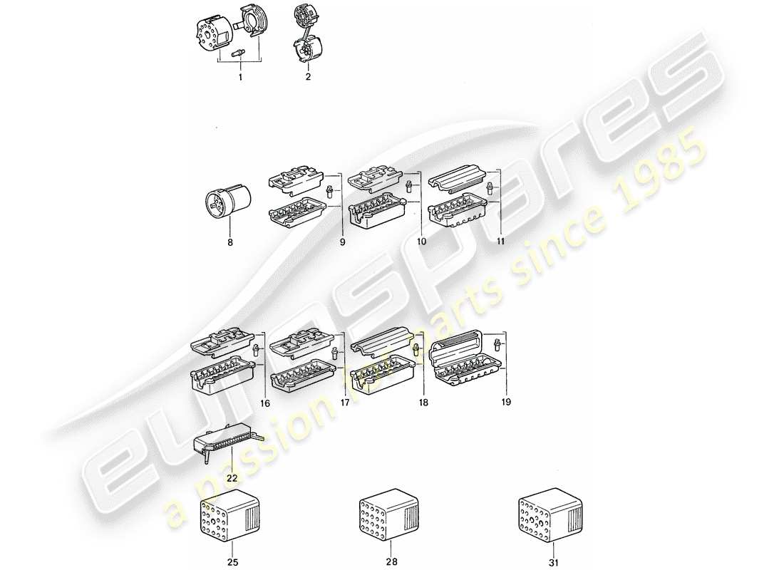 porsche 1975 (911) connector housing part diagram