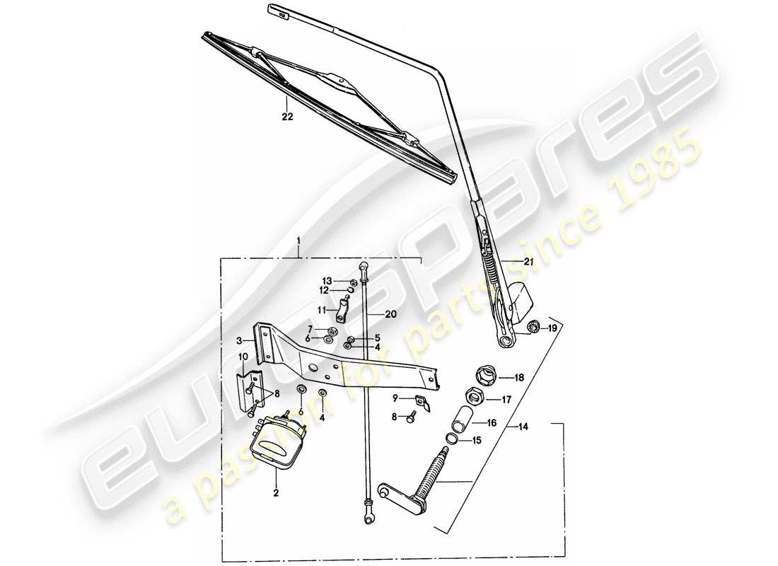 porsche 911 (1975) rear window wiper - d - mj 1976>> part diagram