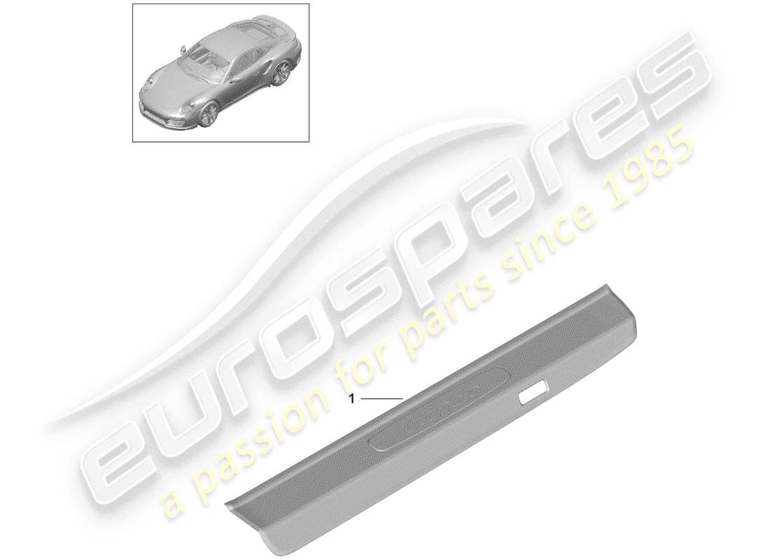 porsche 2014 (991-1 turbo) sill trim strip sill inscription d - mj 2017>> part diagram