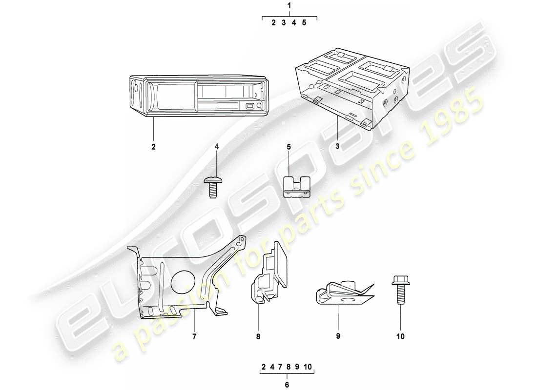 porsche 1990 (tequipment) cd-changer parts diagram