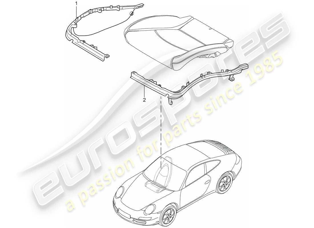 porsche 2011 (997-2) cushion carrier parts diagram