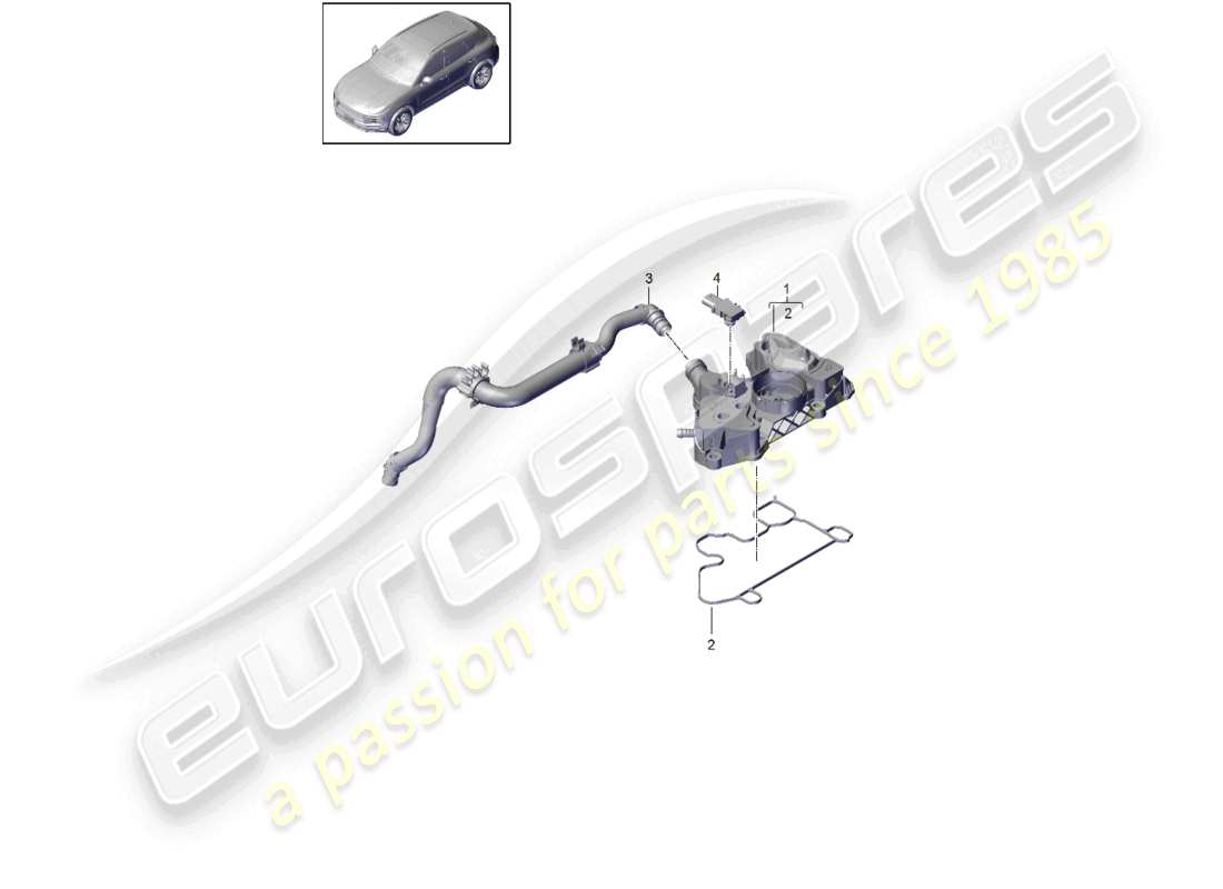porsche 2019 (macan) oil separator breather line crankcase housing ventilation part diagram