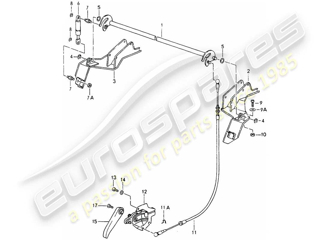 porsche 1992 (964) rear covering - relay shaft - single parts parts diagram