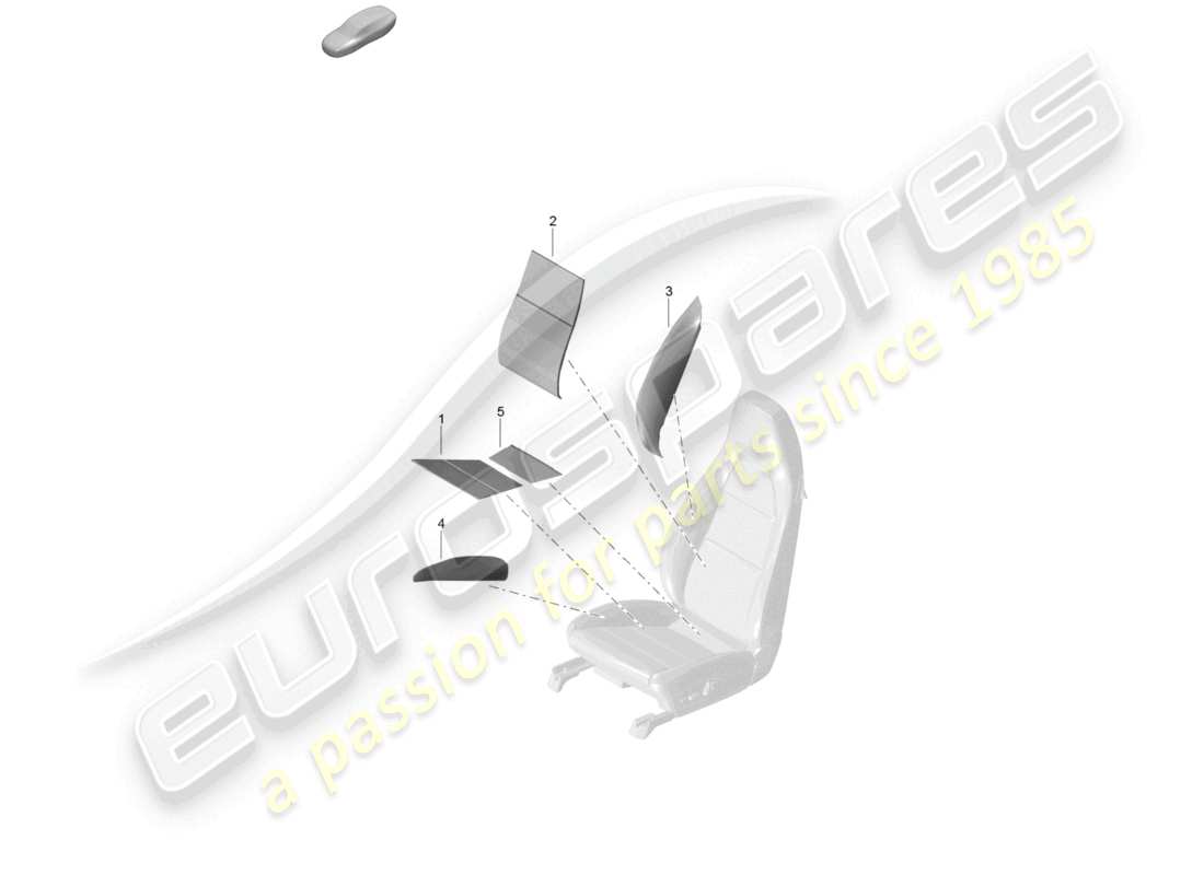 porsche 2019 (718 boxster spyder) heater element folding sports seat bucket seat part diagram