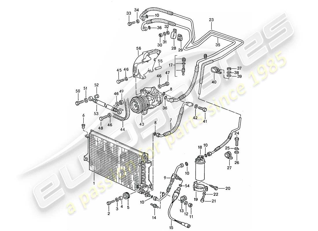 porsche 1989 (944) refrigerant circuit parts diagram