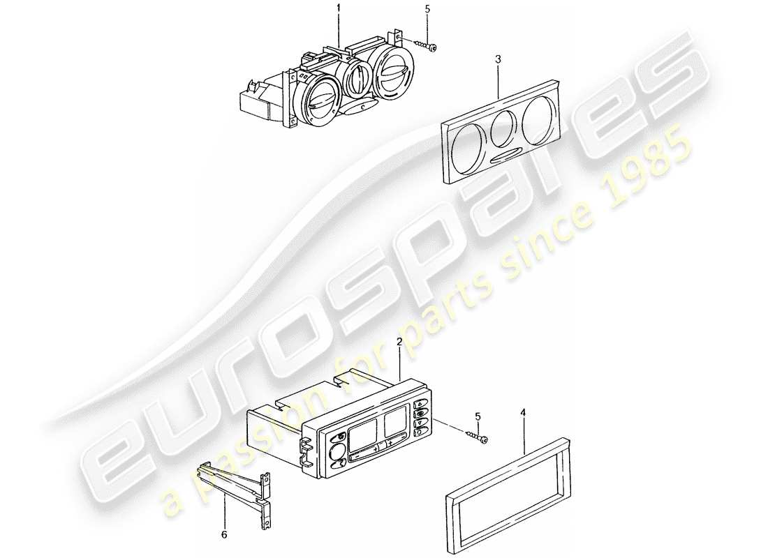 porsche 2004 (996) control switch part diagram