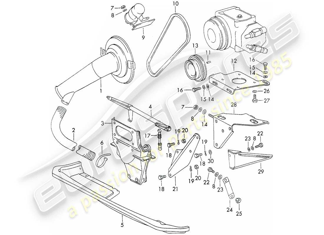 porsche 1967 (911/912) mount - compressor - d - mj 1969>> parts diagram