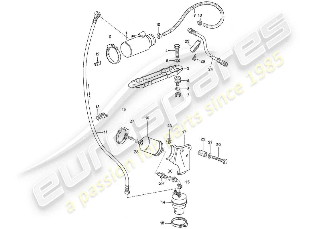 porsche 1975 (911) fuel system - d - mj 1975>> part diagram