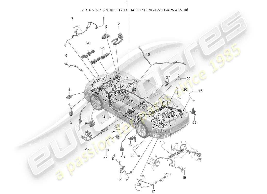 porsche 2015 (991-1 turbo) wiring looms passenger compartment and part section wiring harness d - mj 2017>> part diagram