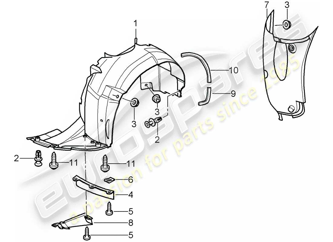porsche 2004 (996) trims - for - wheel housing - d >> - mj 2001 part diagram