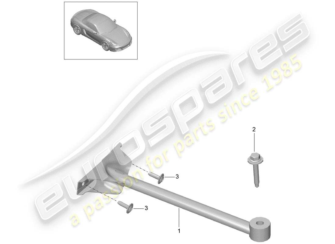 porsche 2015 (981 boxster) dome strut parts diagram