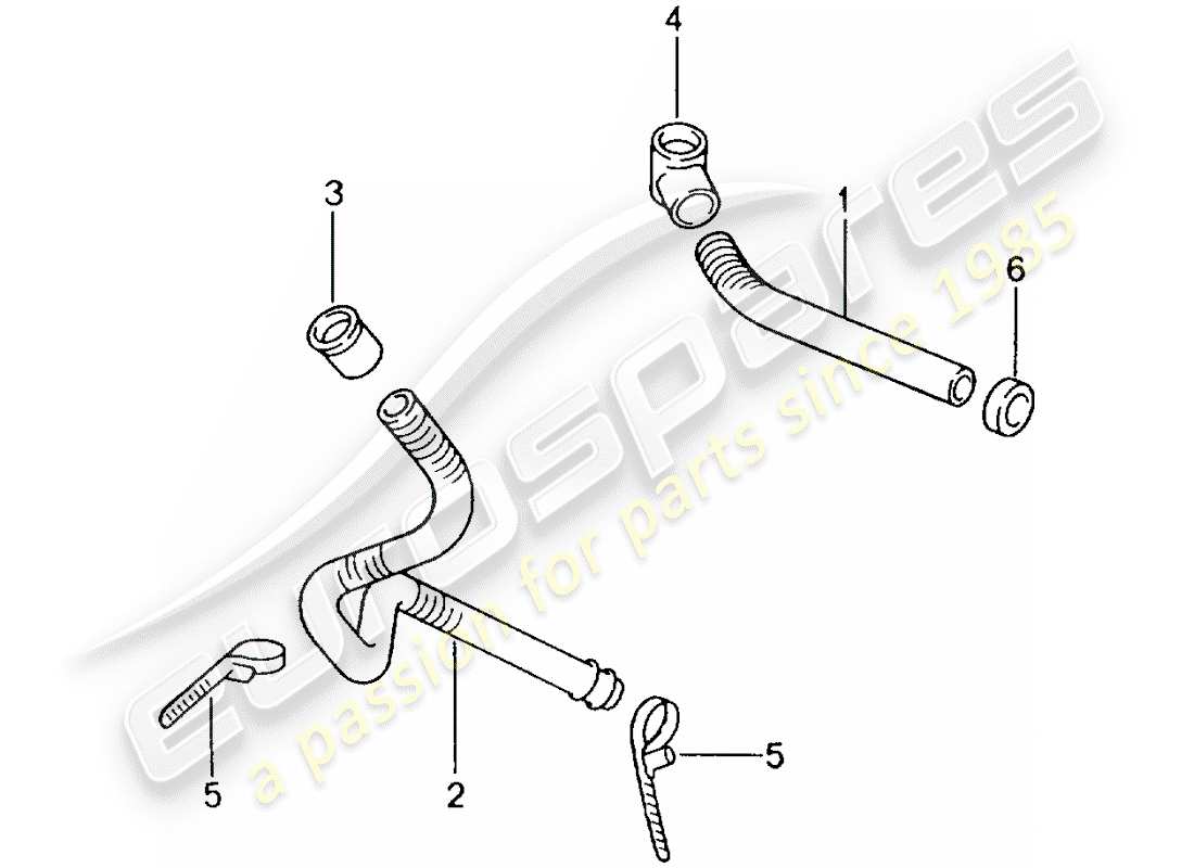porsche 2002 (996 gt3) water drain pipe - mount - sound absorber - heater - air conditioner part diagram