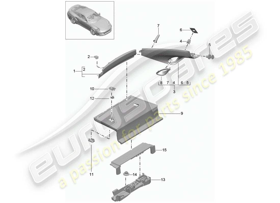 porsche 2015 (991-1 turbo) trims rear c-pillar d >>- mj 2016 part diagram