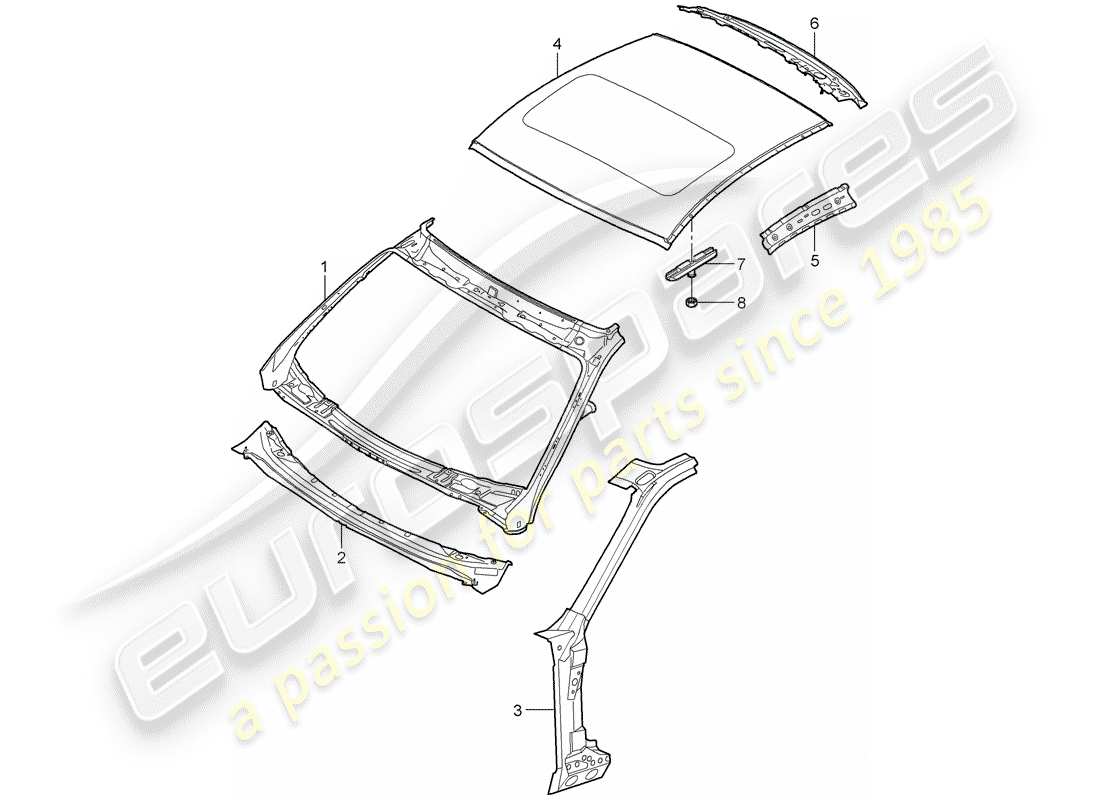 porsche 2011 (997-2 gt3) cowl parts diagram