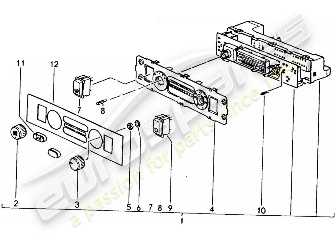 porsche 1986 (944) control switch part diagram