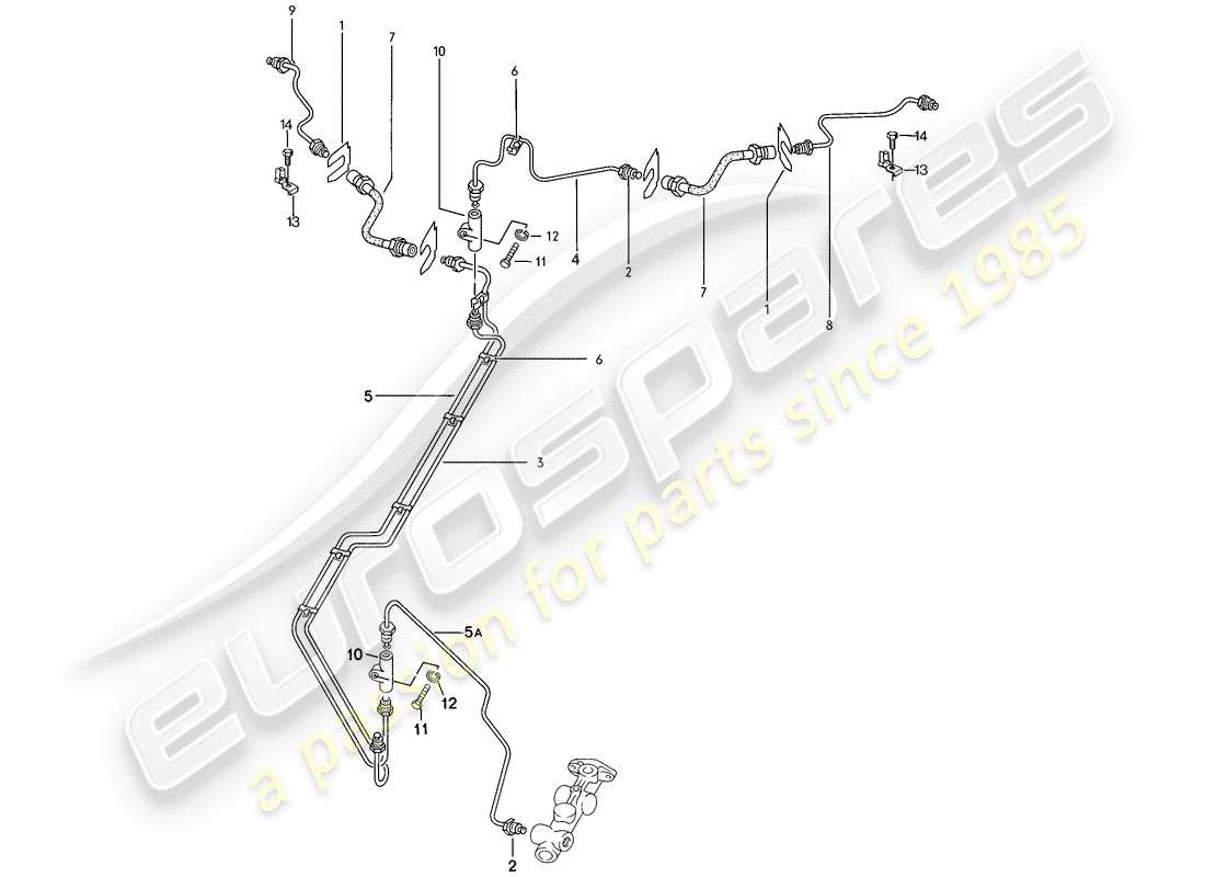 porsche 1976 (924) brake lines parts diagram