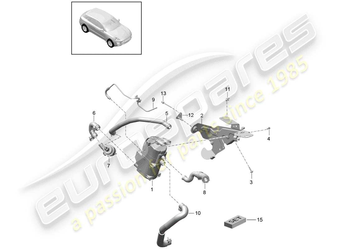 porsche 2015 (macan) auxiliary heater accessories part diagram