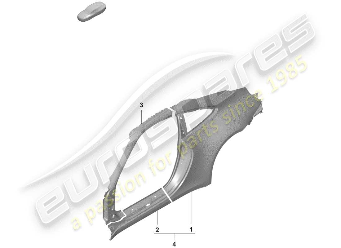 porsche 2020 (992-1) side part outer coupe parts diagram