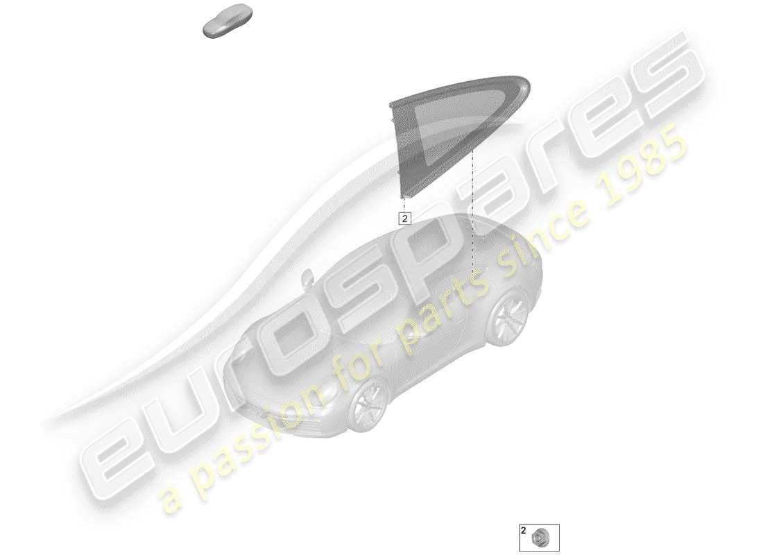 porsche 2020 (992-1) side window parts diagram