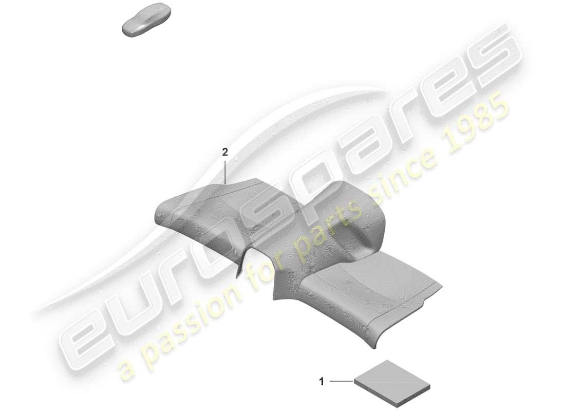 porsche 2020 (992-1) foam part seat cover parts diagram