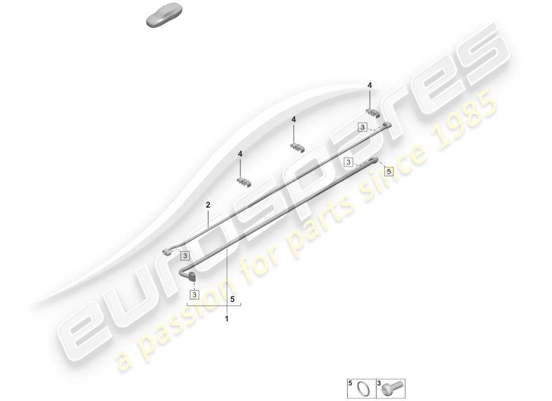 porsche 2020 (992-1) air conditioning lower refrigerant line sill parts diagram