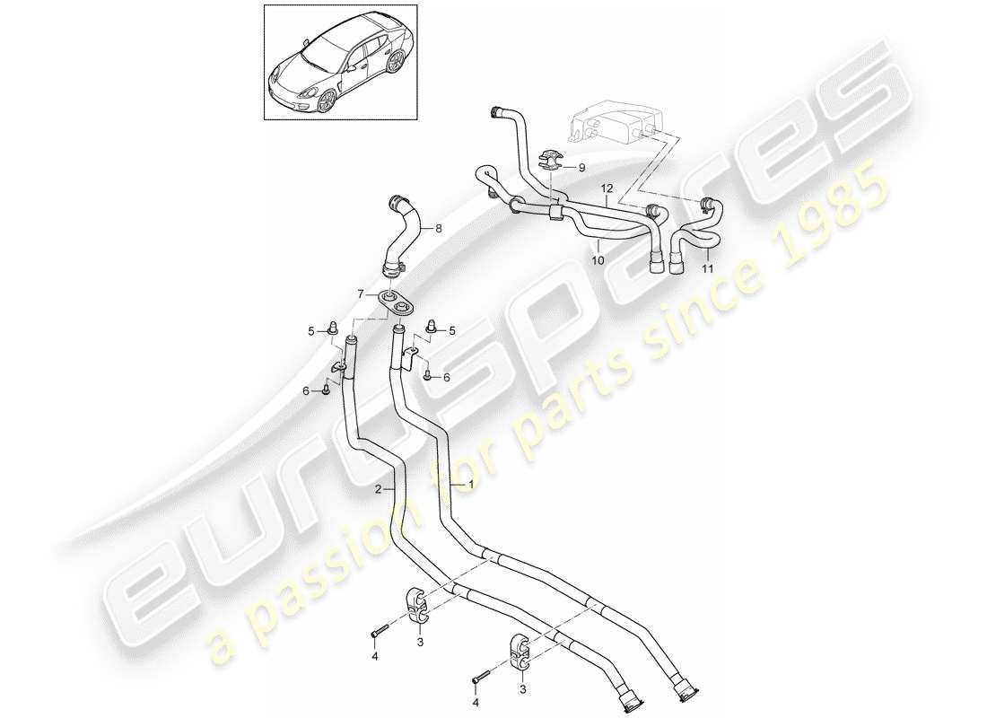 porsche 2010 (panamera 970) coolant cooling system rear battery hybrid d - mj 2014>> part diagram