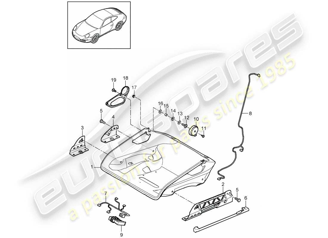 porsche 2009 (997-2) seat parts diagram