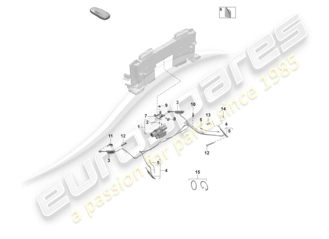 porsche 2020 (992-1) drive unit hydraulic system for actuating convertible roof parts diagram