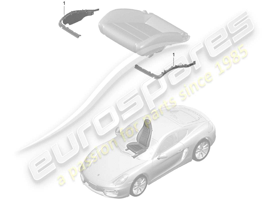 porsche cayman 981 (2014) padding for seat parts diagram