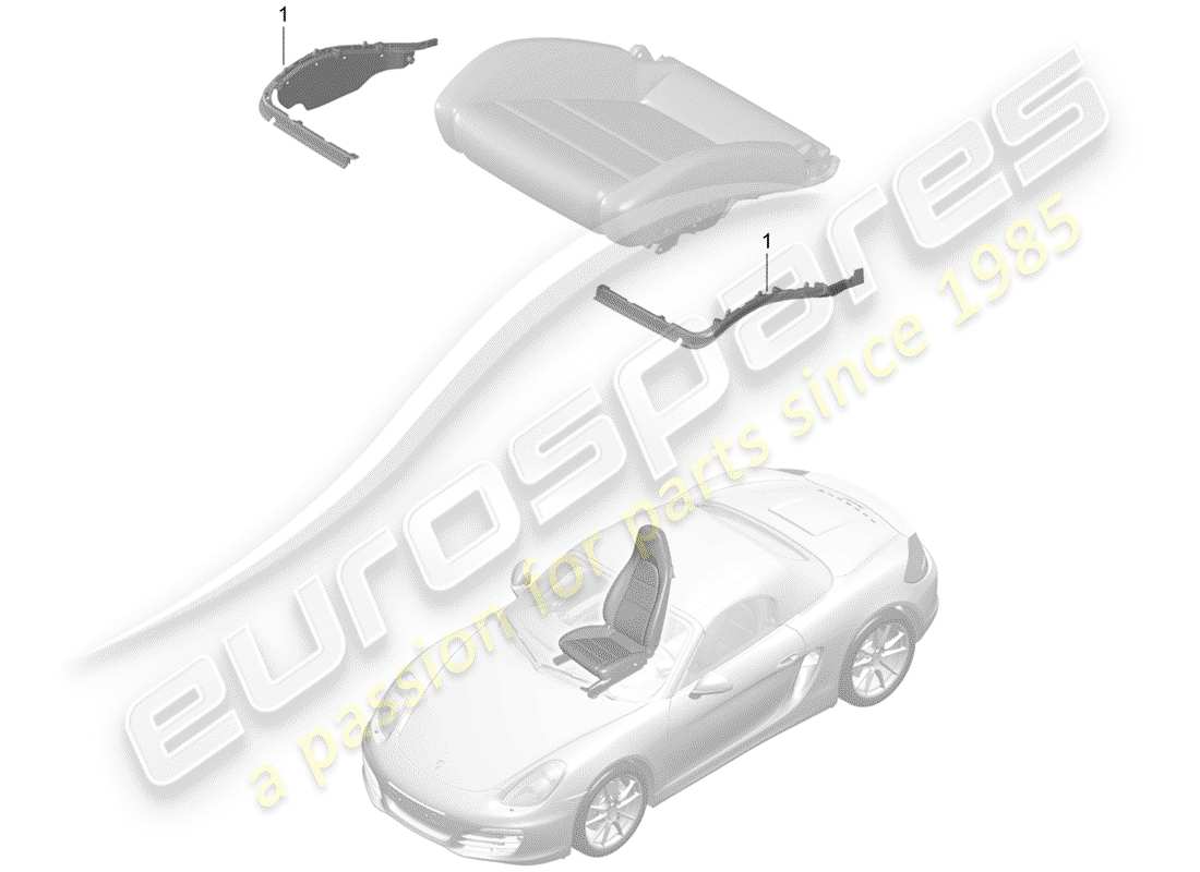 porsche 2013 (981 boxster) seat padding frame sports seat plus repair set seat occupied recognition d - mj 2012>> parts diagram