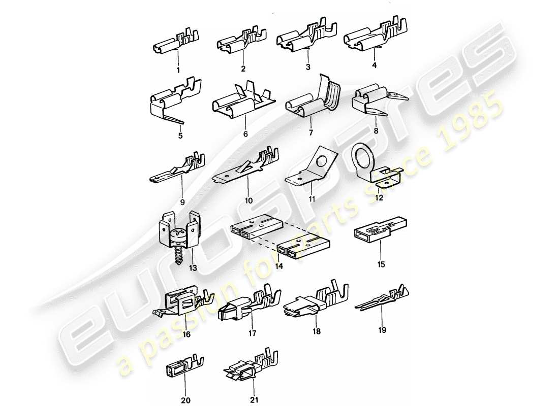 porsche 1994 (968) male blade terminal - push-on connector part diagram