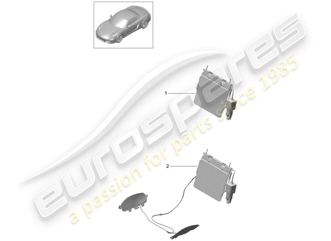 porsche 2012 (981 boxster) lumbar support accessories parts diagram