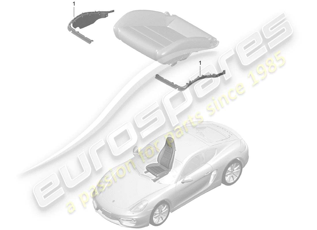 porsche 2015 (981 cayman) seat padding frame sports seat plus repair set seat occupied recognition part diagram