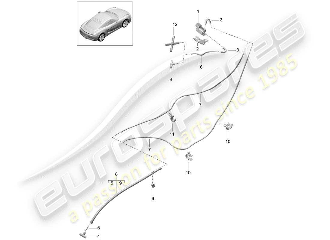 porsche 2016 (981 cayman) exhaust system sport part diagram
